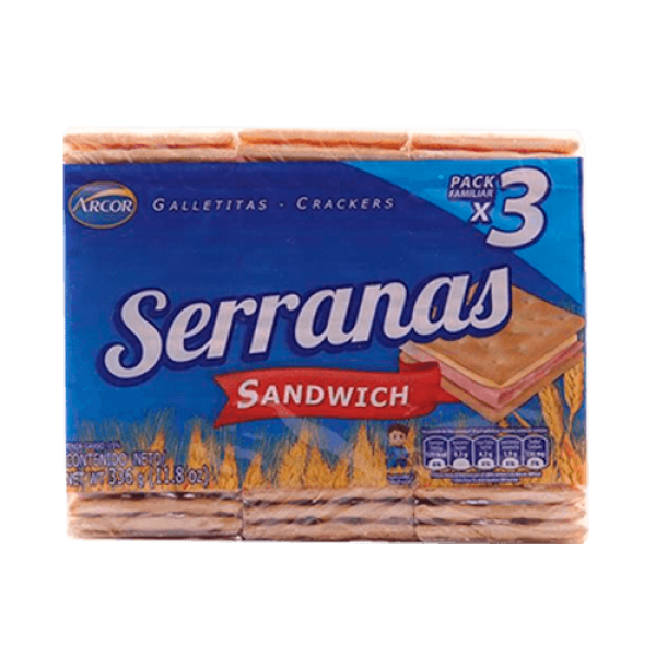 Serranas Galletitas Sandwich Pack Familiar x3 336gr