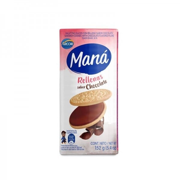 Mana Galletitas Dulces Rellenas Sabor Chocolate 152gr