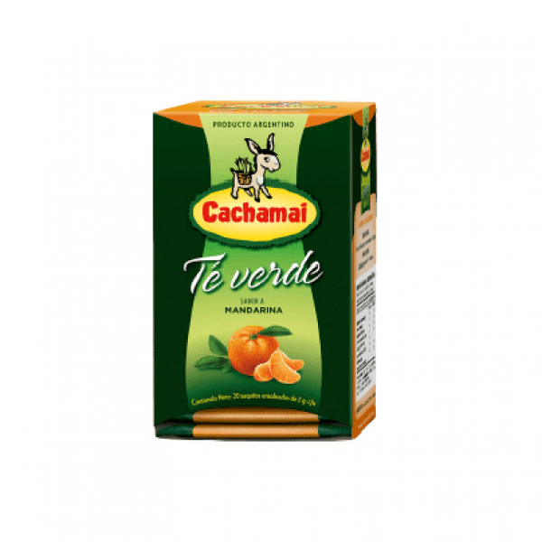 Cachamai Te Verde Sabor Mandarina 20 Saquitos