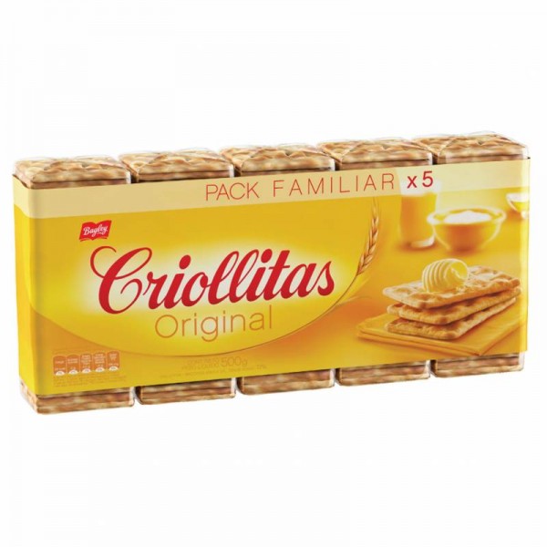 Criollitas Galletitas Saladas Pack Familiar x5 500gr