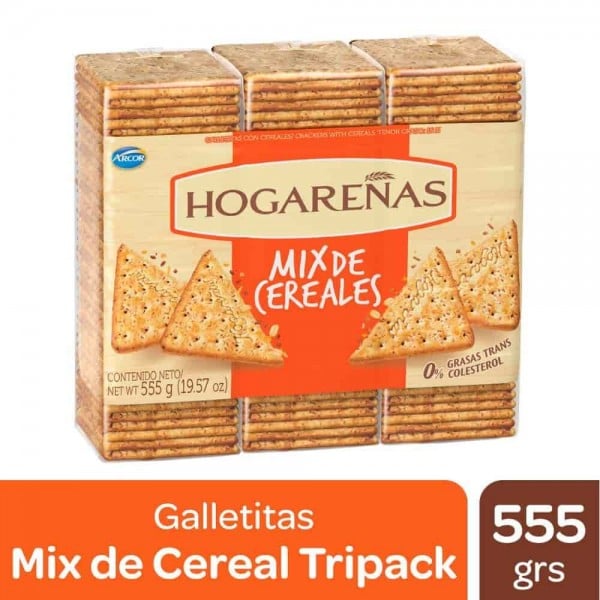 Hogareñas Mix De Cereales Galletitas Crackers x3 555gr