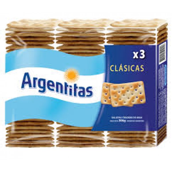 Argentitas Galletas Crackers Clasicas Pack x3 306gr