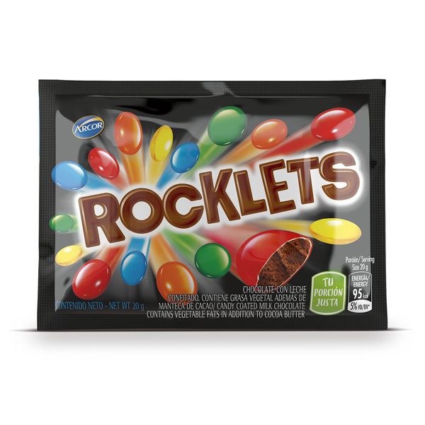 Rocklets Confites De Chocolate Con Leche 20gr