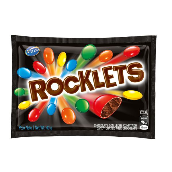 Rocklets Confites De Chocolate Con Leche 40gr