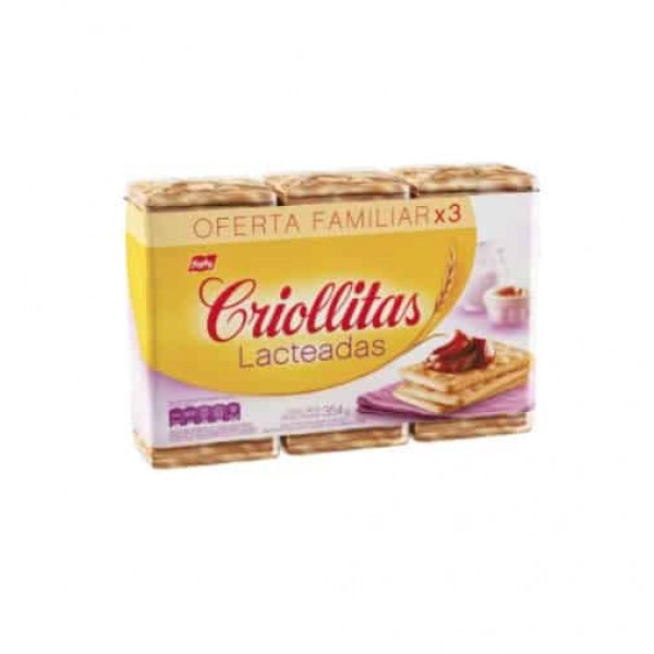 Criollitas Galletitas Lacteadas Pack Familiar X3 354gr