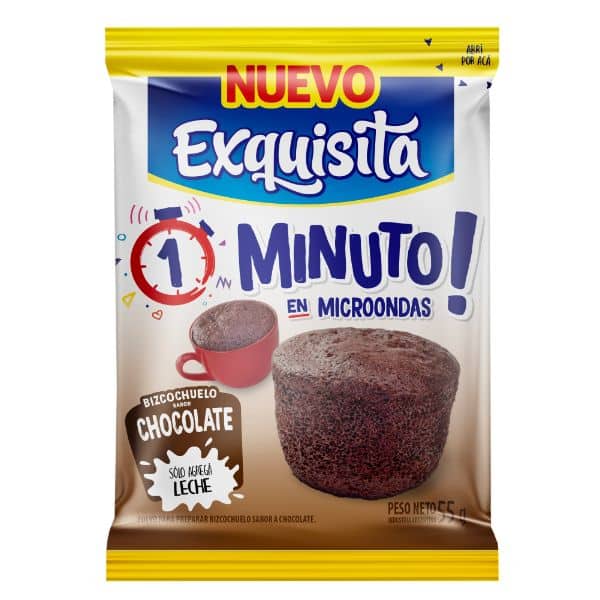 Exquisita Bizcochuelo Sabor Chocolate 1 Minuto En Microondas 55gr