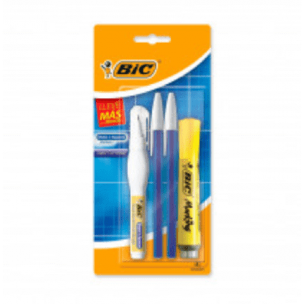 Bic Kit 1 Corrector + 2 Boligrafo + 1 Resaltador