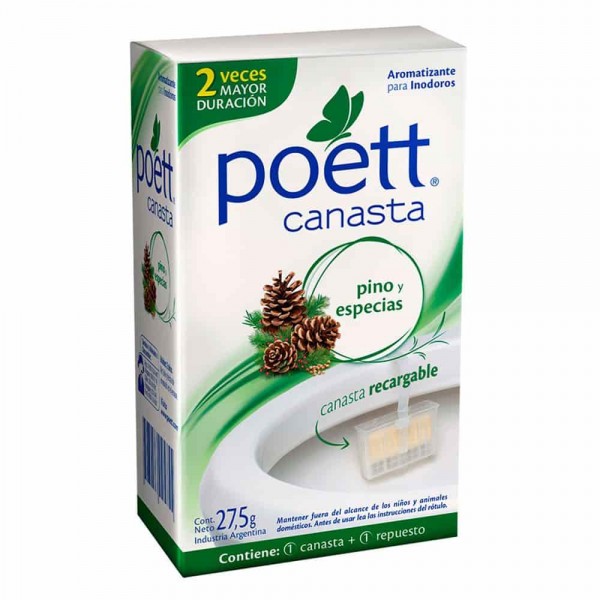 Poett Canasta Para Inodoro Pino Y Especias 1 Unidad 27.5gr