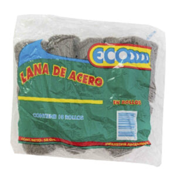 Eco Lana De Acero En Rollos 10 Unidades 50gr