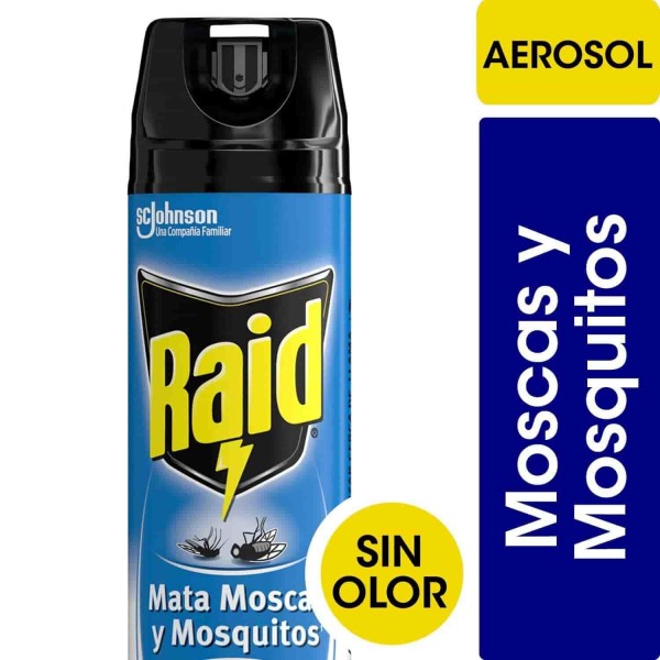 Raid Insecticida En Aerosol Mata Moscas Y Mosquitos Sin Olor 360ml