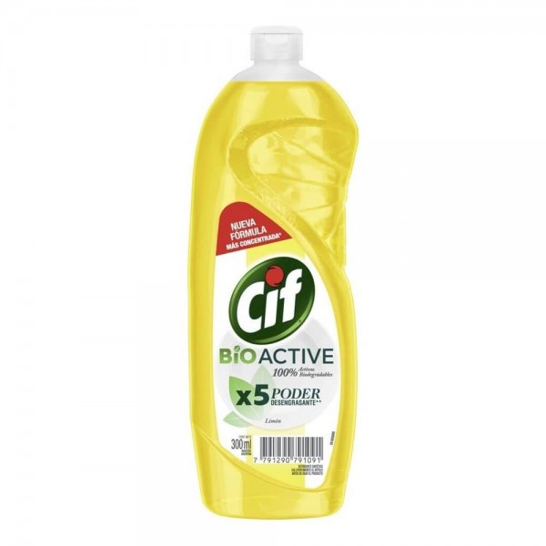 Cif Detergente Sintetico Limon Bio Active Poder Desengrasante 300ml