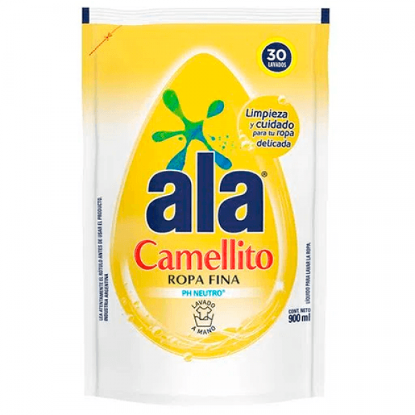 Ala Camellito Liquido Detergente Ropa Doy Pack 900ml
