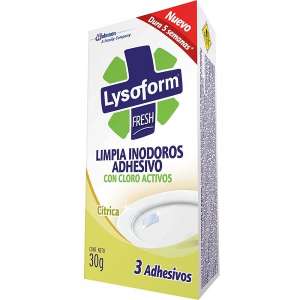 Lysoform Limpia Inodoros Adhesivo Fresh Con Cloro Activo Citrica 30gr