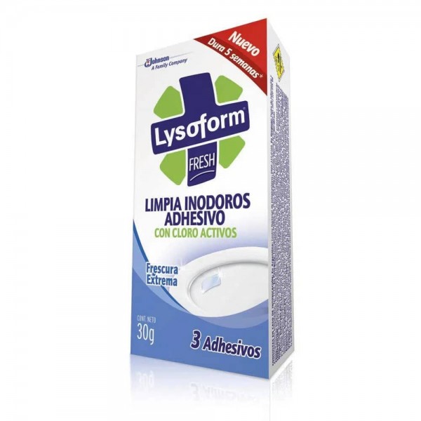 Lysoform Limpia Inodoros Adhesivo Fresh Con Cloro Activos Frescura Extrema 30gr