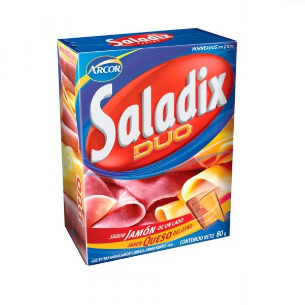 Saladix Snacks Duo Sabor Jamon y Queso 80gr