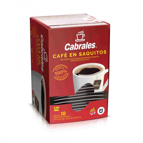 Cabrales Cafe En Saquitos 18 Unidades 5gr