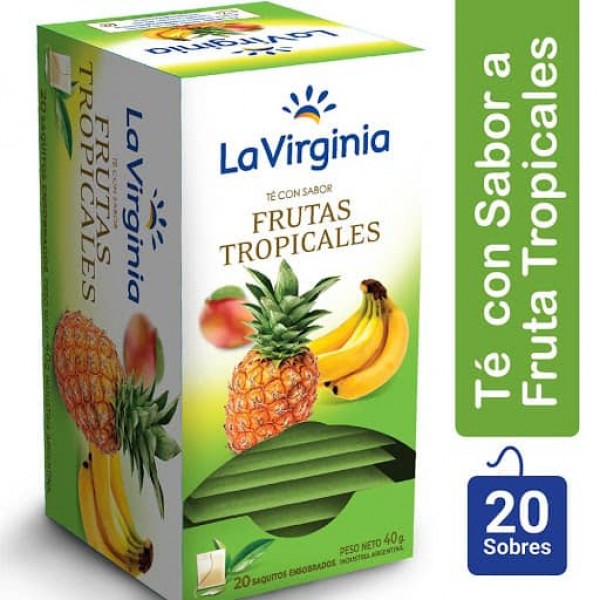 La Virginia Te Con Sabor Frutas Tropicales 20 Saquitos 40gr