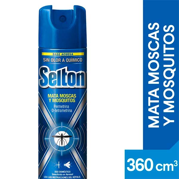 Selton Insecticida En Aerosol Mata Moscas Y Mosquitos Base Acuosa 360Cm
