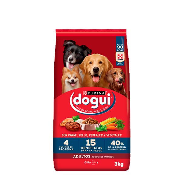 Dogui Alimento Para Perros Adultos Con Carne, Pollo, Cereales Y Vegetales 3kg