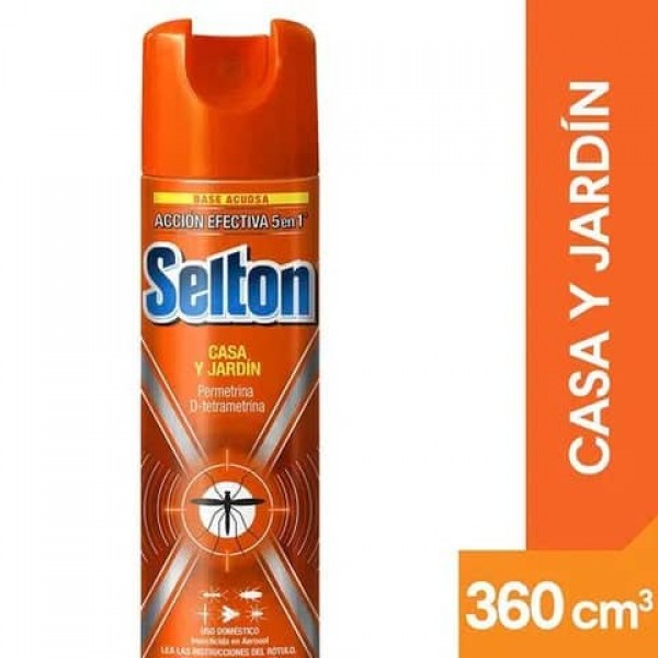 Selton Insecticida En Aerosol Casa Y Jardin Base Acuosa 360ml