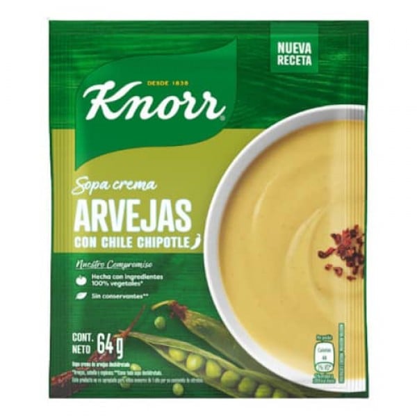 Knorr Sopa Crema Arvejas Con Chile Chipotle 64gr