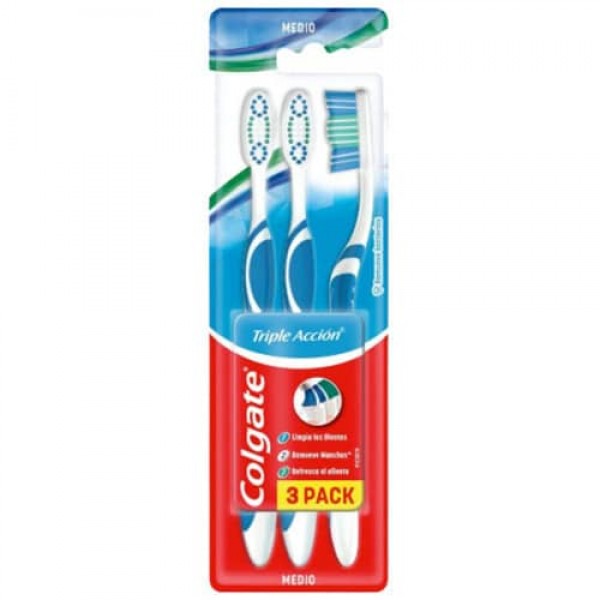 Colgate Cepillo Dental Triple Accion Mediano 3 Pack