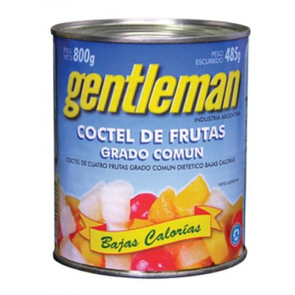 Gentleman Coctel De Cuatro Frutas Grado Comun Bajas Calorias 800gr