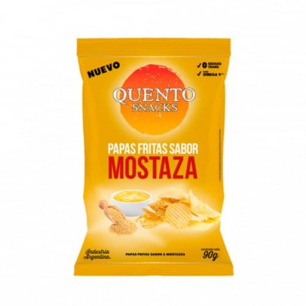 Quento Snacks Papas Fritas Sabor Mostaza 90gr