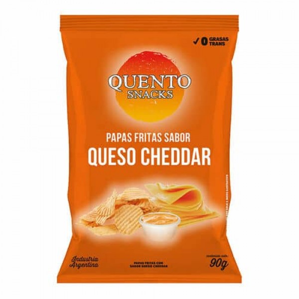 Quento Snacks Papas Fritas Sabor Queso Cheddar 90gr