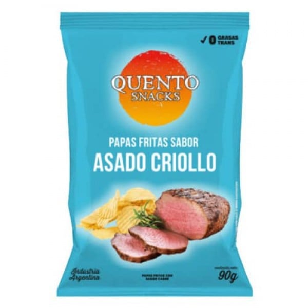 Quento Snacks Papas Fritas Sabor Asado Criollo 90gr