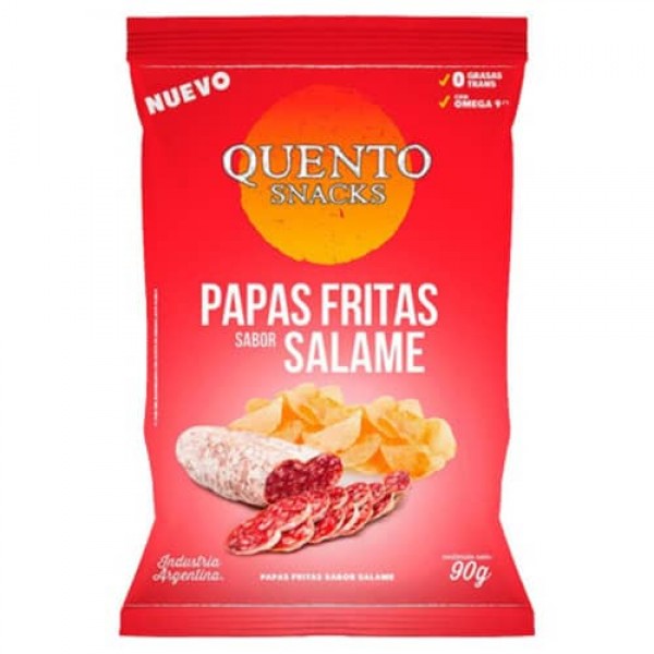 Quento Snacks Papas Fritas Sabor Salame 90gr
