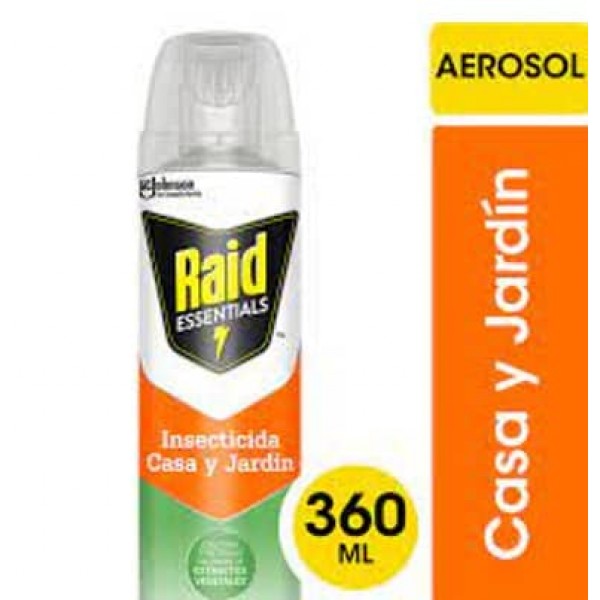 Raid Essentials Insecticida En Aerosol Casa Y Jardin 360ml