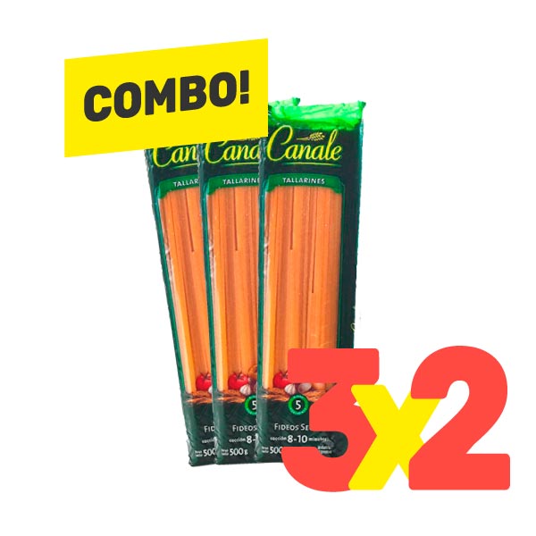 Combo Canale Fideos Tallarines 500gr 3x2 Unidades
