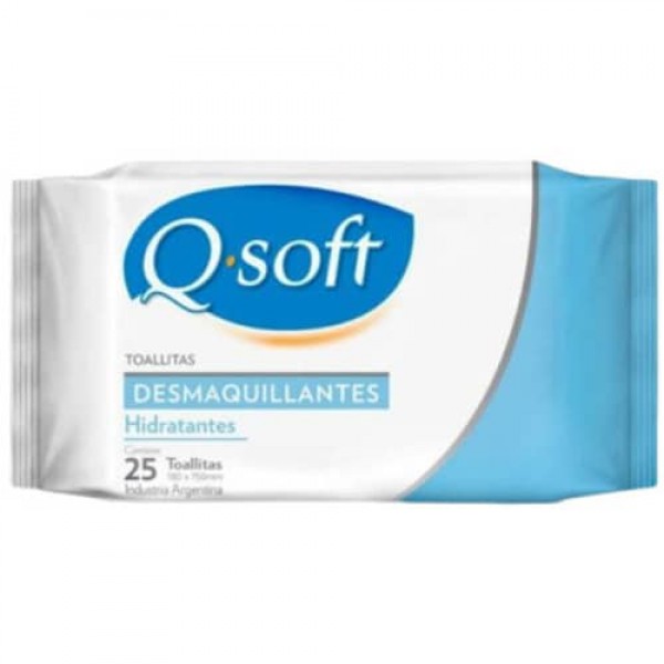Q-Soft Toallitas Desmaquillantes Hidratantes 25 Unidades