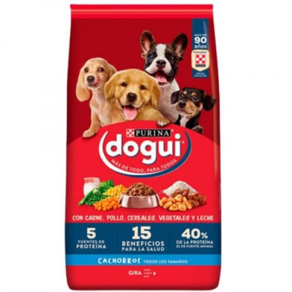 Dogui Alimento Para Perros Cachorros Todos Los Tamaños Con Carne, Pollo, Cereales, Vegetales Y Leche 1.5kg