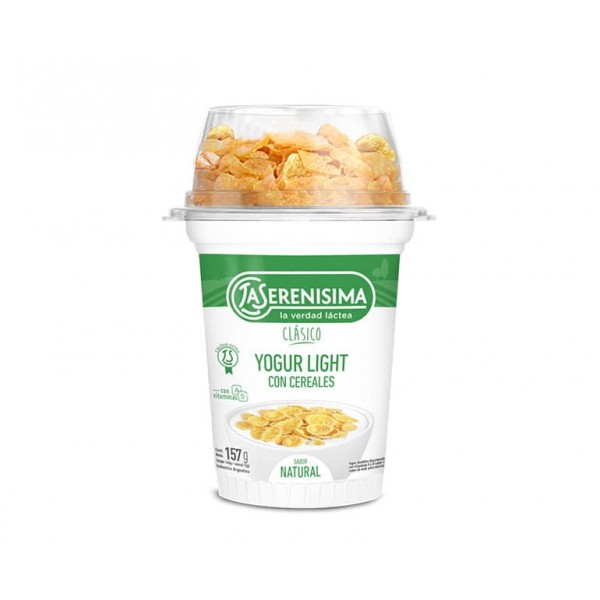 La Serenisima Yogur Clasico Light Sabor Natural Con Cereales 157gr