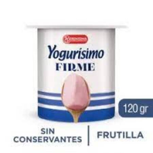 Yogurisimo Yogur Firme Con Probioticos Sabor Frutilla 120gr