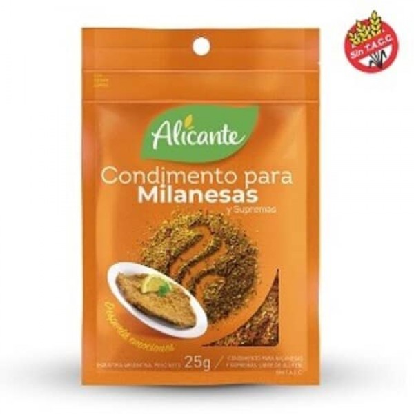 Alicante Condimento Para Milanesas Y Supremas Sin Tacc 25gr