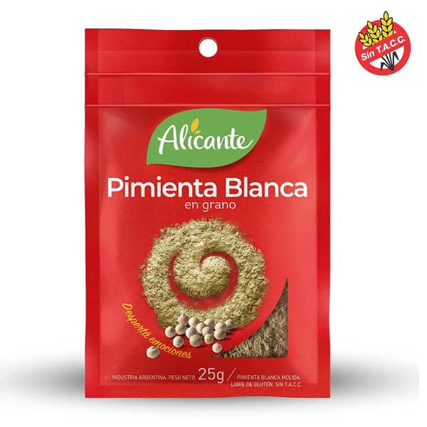 Alicante Pimienta Blanca En Grano Sin Tacc 25gr