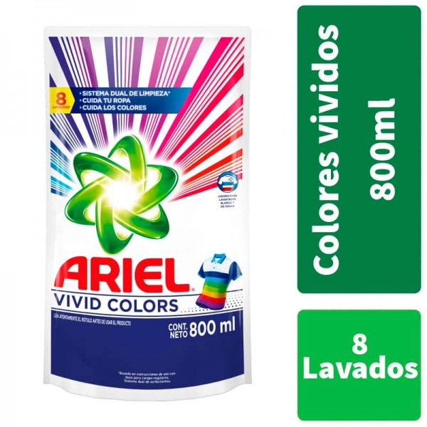 Ariel Jabon Liquido Vivid Colors Doypack 800ml