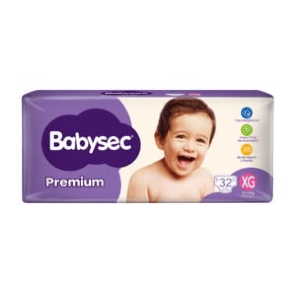 Babysec Premium Pañales Descartables Talle XG 32 Unidades