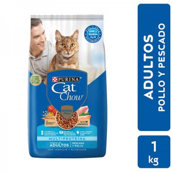 Cat Chow Alimento Para Gatos Adultos Multiproteina Pescado Y Pollo 1kg