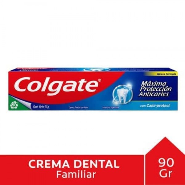 Colgate Crema Dental Con Fluor Maxima Proteccion Anticaries Con Calcio 90gr