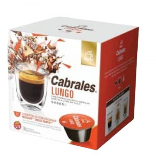 Cabrales Cafe Torrado Molido en Capsulas Lungo 12 Unidades 84gr