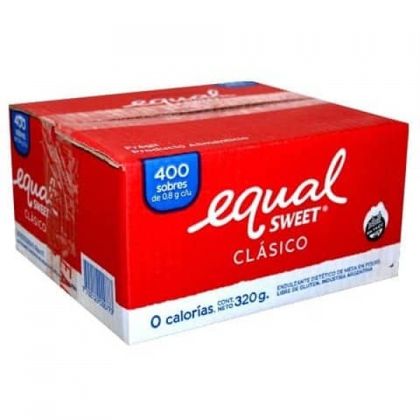 Equal Sweet Clasico Endulzante Dietetico De Mesa En Polvo 400 Sobres 0.8gr