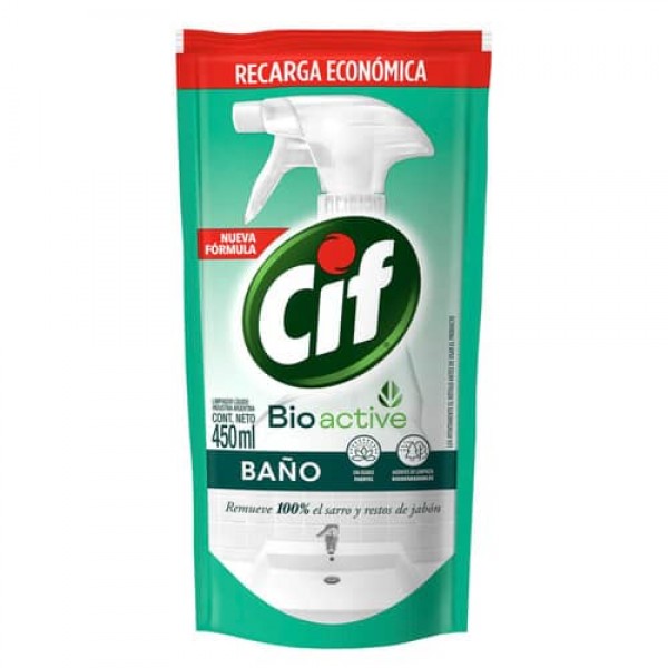 Cif Bio Active Limpiador Líquido Baño Doypack 450ml