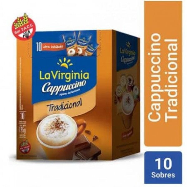 La Virginia Cappuccino Tradicional Delicada Espuma 10 Sobres De 12.5gr