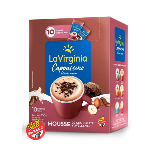 La Virginia Cappuccino Mousse De Chocolate Y Avellanas 10 Sobres De 1,5gr