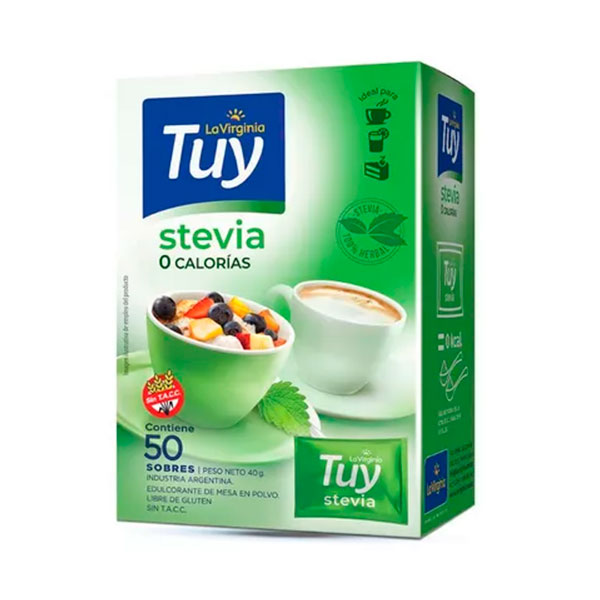 La Virginia Tuy Stevia Endulzante De Mesa 50 Sobres  De 40gr