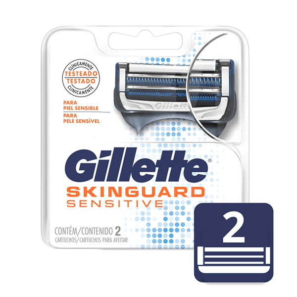 Gillette Skinguard Sensitive 2 Cartuchos Para Afeitar